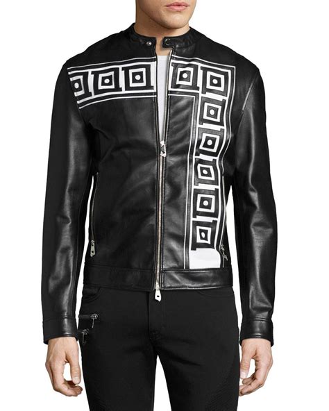 café racer leather jacket versace collection|Versace Leather Jackets for Men .